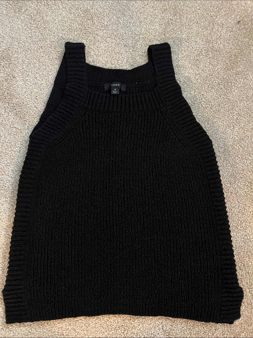 J. Crew Black Ribbed Knit Sleeveless Tank. Small. EUC